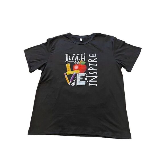 Teach Love Inspire Women's Graphic Tee Multicolor Short Sleeve L - Picture 1 of 13